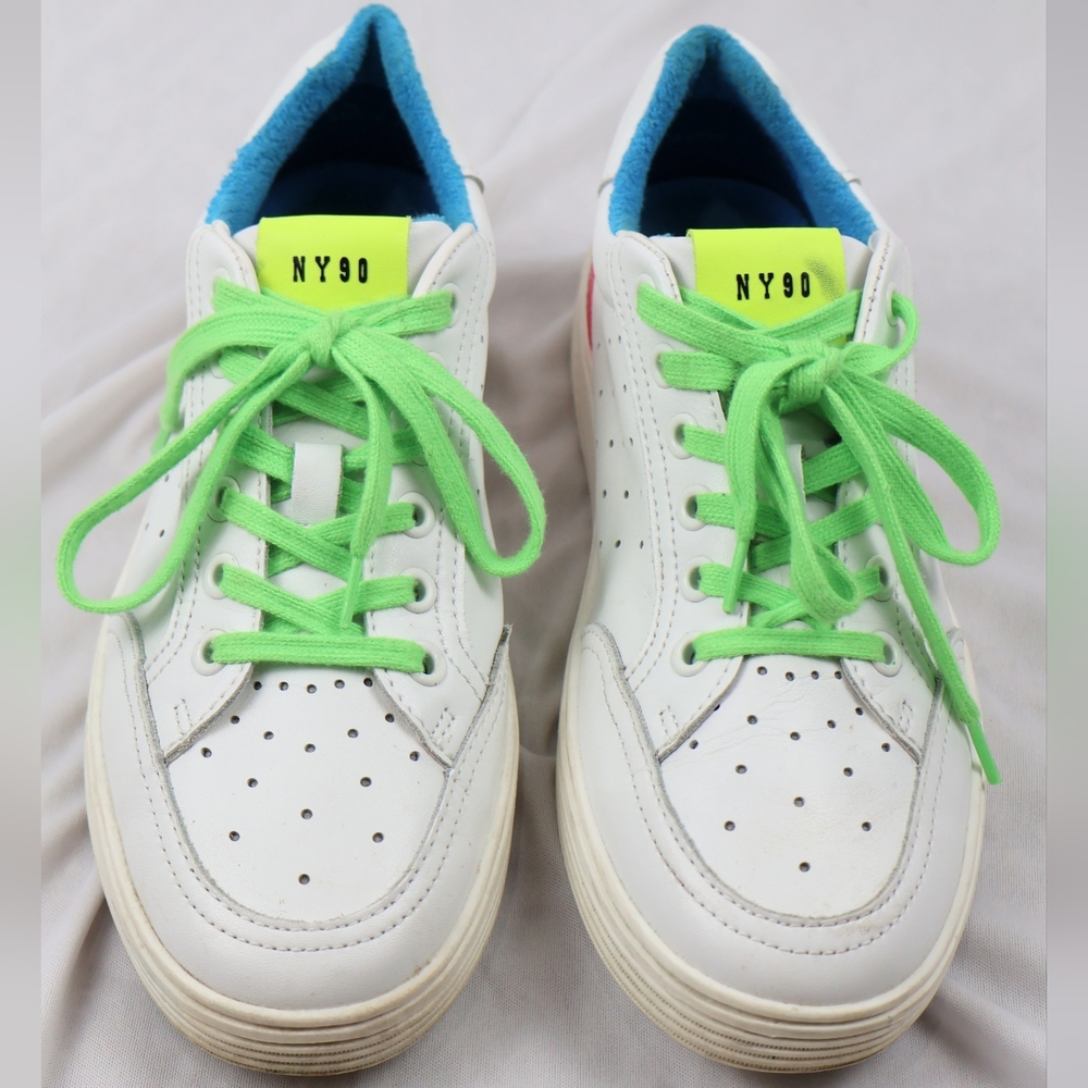 Steve Madden White Sneakers with Green and Red Accents